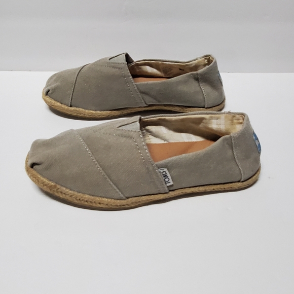 TOMS Khaki Alpargata Rope Espadrille Slip-On flats -Women's sz 5.5 Pre-owned - Picture 1 of 7